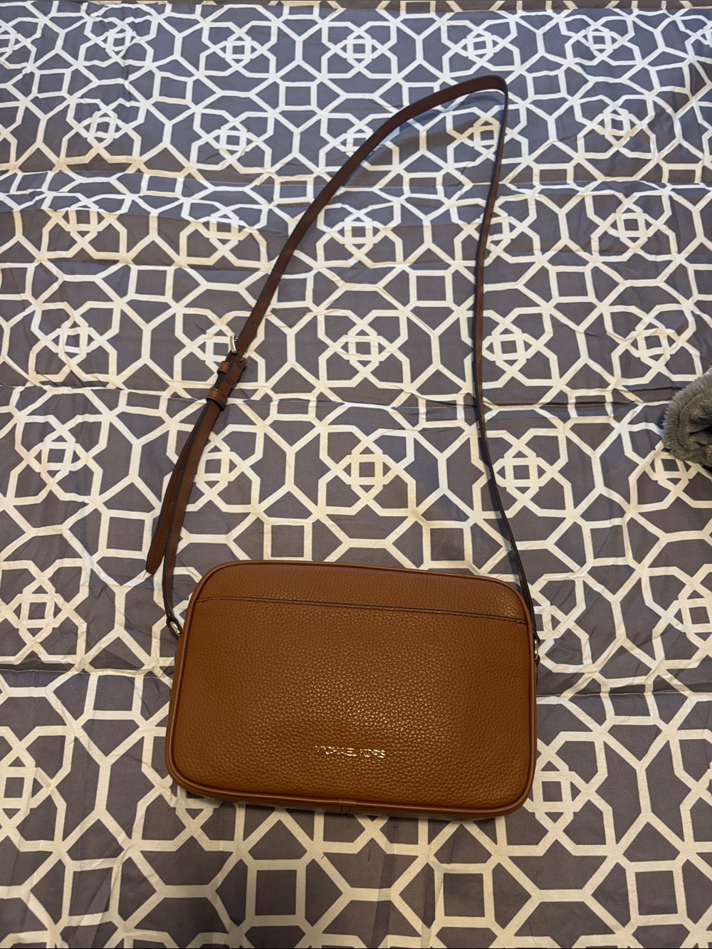 Michael Kors Cognac Pebbled Leather Crossbody Bag
